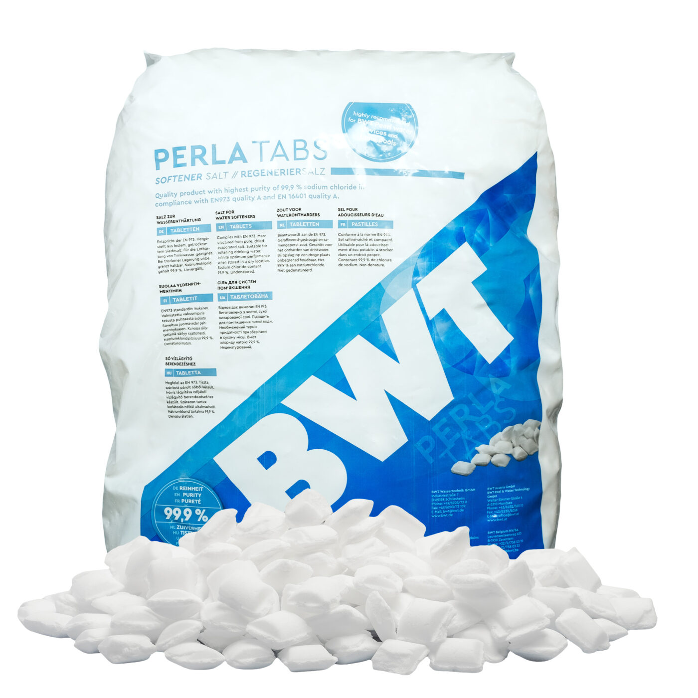 BWT Perla Tabs (Clarosal) - Tablettázott regeneráló só 25 kg - Water  softener accessories - EURO-VET Webshop